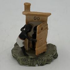 Vintage Bisque African Figurine Kids At Outhouse Germany “ One Moment Please” picture
