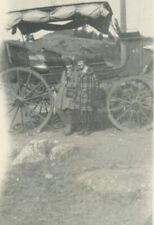 2 Lot Vintage Photo Antique Carriage Woman Amateur Photos c1919 -8229 picture