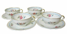 LIMOGES Charles Ahrenfeldt Deauville Flower CUP / SAUCER SET of 4 France picture