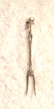 A Vintage 800 Solid Silver Cocktail Fork With 3D Cherub at Top of Handle picture