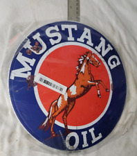 VINTAGE Mustang OIL COMPANY SIGN PUMP PLATE GAS STATION OIL Apart14 picture