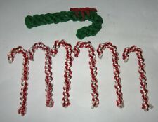 VTG Candy Cane Christmas Ornaments - Lot of 7 Assorted Candy Canes picture