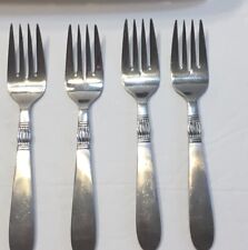 Set Of 4 NASCO Stainless Steel “KAREN” Japan Salad Forks VINTAGE 6.25” Flatware picture