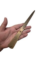 Trench Art Brass Knife 9 5/8 Length 5 7/8 Blade Monogramed picture