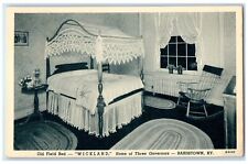 c1920's Old Field Bed Wickland Home Three Governors Bardstown Kentucky Postcard picture