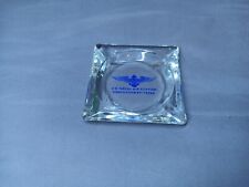 Vintage U.S. Naval Air Station Corpus Christi Texas Clear Glass Ashtray Square picture