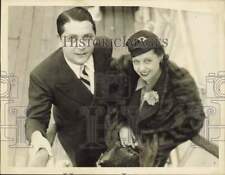 1936 Press Photo Lucienne Boyer and Jean Deletre aboard the Ile De France in NY. picture