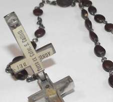 Vtg Saint Callisti Callisto relic wood crucifix cross reliquary rosary pendant picture