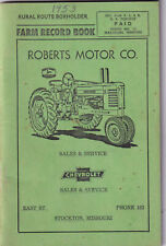 Vintage 1953 Stockton Missouri Roberts Motor Co Farm Record Book Chevrolet picture