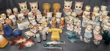 Large Vintage Lot Salt And Pepper Shaker Sets Animals Cows Squirrels Pigs Fish picture
