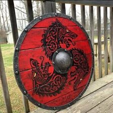 Medieval Eivor Valhalla Raven Viking Battle Shield Dragon Pattern Prop Ornaments picture