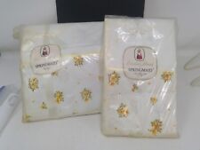 Vintage NOS Springmaid Combed Percale Yellow Flowers - Flat Sheet & Pillowcases picture