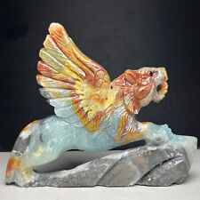 Natural Crystal Specimen. Amazon Stone. Hand-carved Fly Tiger.Sculpture.Gift.RY picture