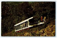 1959 Mt. Beacon Incline Cars Passing Railroad Beacon New York Vintage Postcard picture