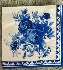 2 Blue Floral Paper Napkins. Great For Decoupage picture