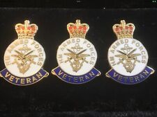 3 x Veterans Badges  Armed Forces Military Pin RAF Royal Navy Army picture