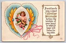 eStampsNet - Valentine Angle in Heart Vintage 1913 Postcard picture