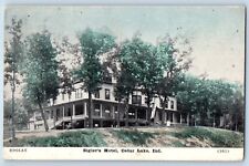Cedar Lake Indiana IN Postcard Sigler Hotel Building Exterior View Trees 1909 picture