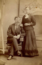 Antique CDV Photo Beautiful young couple fashion BACKSTAMP picture