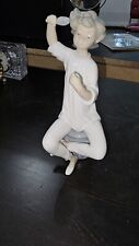 Lladro Figurine # 1081 Girl with Brush Girl Brushing Hair Sitting On A Stool picture
