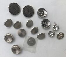 Vintage Mixed Silver Tone Metal Buttons  Lot picture