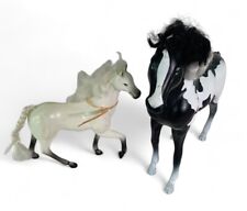Vtg Horse Kid Kore Toy Plastic Black White Pinto 1993 11”x 11.5” Used W/ Barbie picture
