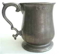 Vintage~RWP USA~Double C Handle~COLLECTIBLE~Pewter~STEIN~Tankard~FOOTED MUG~USA picture