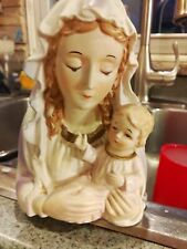 Vintage Virgin Mary Madonna with Baby Jesus Planter Figurine  Napcoware  R-7077 picture