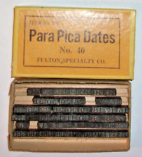 Vintage 1940's Fulton Specialty #635 Para Pica Dates Rubber Type Box w/Stamps picture