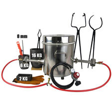 16 KG Gas Metal Melting Furnace Kit Foundry Copper Crucible Tongs Gas Forge picture