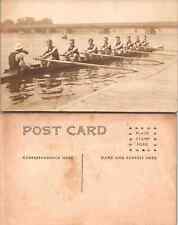 rare Vintage Postcard - college boat rowing RPPC - probably Massachusetts picture
