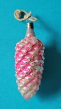Vintage PINECONE Mercury Glass  Christmas Ornament ~Pink & White picture
