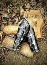 Medieval Pair of LARP steel bracers, fantasy warrior costume, knight gift picture