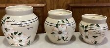 3 Piece Marshall, TX Vintage Dogwood Pottery Canister Set picture