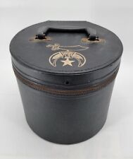 Vintage Masonic Shriner Fez Hat - Hard Case - Black Carry Box - Box Only picture