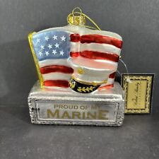 Robert Stanley Yankee Doodle Proud of My Marine Glass Ornament 2007 with Tag picture