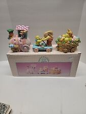 Vintage Easter Train 1996 COTTONTALE COTTAGES Collection 3 Pc Resin Set picture