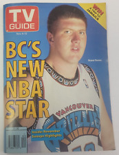 TV GUIDE 1995 November 4/10 Bryant Reeves NBA Vancouver Grizzlies Star BC Canada picture