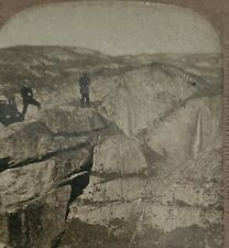 Stereoview Card Art Nouvean Glacier Point 3200 Feet Straight Down Yosemite Falls picture