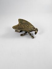 Vtg England Stamped Brass Fly Lidded Ashtray Man Cave Bar Pub Insect Trinket Box picture