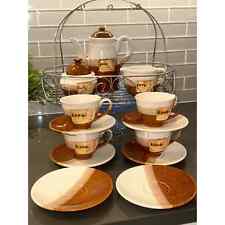 15pc Vintage Ceramic Coffee/Tea Set W/Caddy  picture