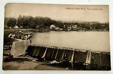 Postcard Antique 1916 Outlet of Lake Neva, SPRINGBORO, PA Rare Photo RPPC People picture