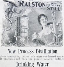 Antique1890s RALSTON STILL WATER Vtg Print Ad~AR Bailey Co.NY~Dragon&Pretty Lady picture