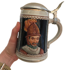 Vintage RARE Antique Beer Stein Medievil Knight German Pewter Mug Tankard DBGM picture