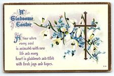 c1910 A GLADSOME EASTER CROSS LILLIES UNPOSTED EMBOSSED POSTCARD P3270 picture