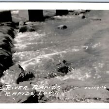 c1950s Rock Rapids, IA City RPPC River Real Photo Postcard Luverne Sioux Vtg A93 picture