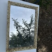 Vintage Gold Rectangle Mirror Vanity Tray Hollywood Regency picture