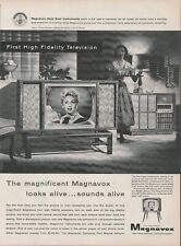 1956 Magnavox First High Fidelity Television Sounds Alive Vintage Print Ad L12 picture