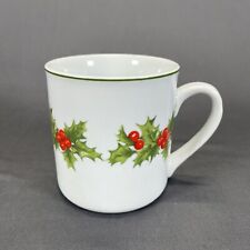 Vintage Schmidt Porcelana Brasil Coffee Mug Cup Christmas Holly Berries Multiple picture