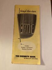 The Security Bank of Ponca City, OK - 1963 Brochure - Banking Pamphlet - Used picture